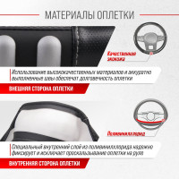 Оплетка SKYWAY Pop It-1 M, черно-серая, экокожа S01102487