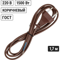 Шнур с плоской вилкой TDM ELECTRIC ШУ02 ШВВП 2х0,75мм2 1,7 м. коричневый ЭКО SQ1305-0016