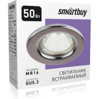 Встраиваемый светильник Smartbuy под лампу MR16 серебро плоский SBL-07SL-MR16