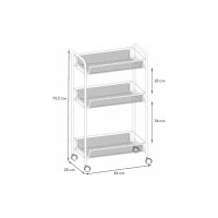Этажерка / Стеллаж для хранения ЗМИ Ладья 2К / 3 полки / с колёсами / цвет белый Э 322 Б Э 322  Б