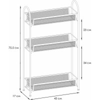 Этажерка / Стеллаж для хранения ЗМИ Ладья 13 / 3 полки / цвет белый Э 399 Б Э 399  Б
