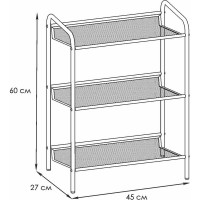 Обувница  Этажерка для обуви ЗМИ 3-х полочная Женева 13  8 пар обуви  Цвет белый ПДО Ж13 Б ПДО Ж13  Б