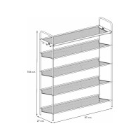 Пятиполочная обувница-этажерка для обуви ЗМИ Женева 35 16 пар обуви цвет черный ПДОЖ35Ч