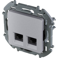Розетка Legrand компьютерная двойная RJ45 категория 6 UTP Legrand Inspiria алюминий 673842