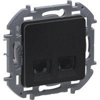 Розетка Legrand компьютерная двойная RJ45 категория 6 UTP Legrand Inspiria антрацит 673843