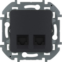 Розетка Legrand компьютерная двойная RJ45 категория 6 UTP Legrand Inspiria антрацит 673843