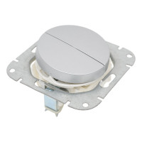 Механизм выключателя Bylectrica 2-клавишный, скрытая установка, серия ПРОВАНС, серебро С510-3302 серебро