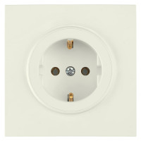 Розетка Bylectrica 1-местная, скрытая установка, с заземляющим контактом, серия ПРОВАНС квадрат, РС16-0302 бежевый