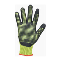 Защитные трикотажные перчатки повышенной видимости с ПВХ-точкой TEGERA 8821-8
