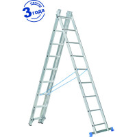 Трёхсекционная алюминиевая лестница Капитан 3x9 ступеней 70309