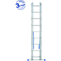 Трёхсекционная алюминиевая лестница Капитан 3x9 ступеней 70309
