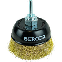 Кордщётка чашеобразная 100 мм, латунированная сталь 0.3 мм, М14, адаптер на 6 мм Berger BG BG1741