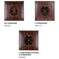 Розетка TDM ELECTRIC 2П+З 16А 250В + 2 USB порта 2,1А 5В венге "Лама" SQ1815-0442