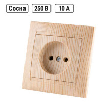 Розетка TDM ELECTRIC 2П 10А 250В сосна Лама SQ1815-0322