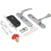 Врезной замок БУЛАТ ЗВ4-1.70.03.07 НОМОС (титан; 5 перфоключей; с ручками) 13978