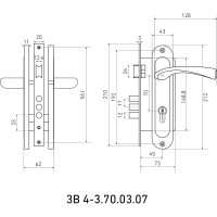 Врезной замок БУЛАТ ЗВ4-3.70.03.07 НОМОС (титан; 5 перфоключей; с ручками) 13973