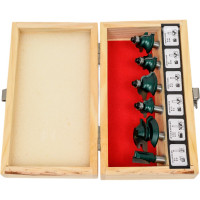 Фрезы по дереву кромочные (6 шт; хвостовик 8 мм) в деревянном боксе FIT 36572