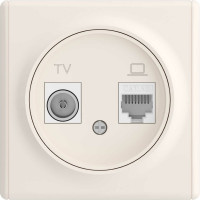 Розетка OneKeyElectro двойная антенна/компьютер TV/RJ45 кат.5e, цвет бежевый 7700244