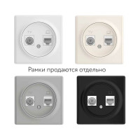 Розетка OneKeyElectro двойная антенна/компьютер TV/RJ45 кат.5e, цвет черный (серия Florence) 7700247