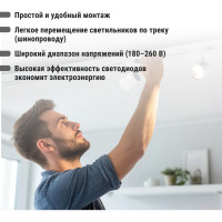Однофазный трековый светильник TDM ELECTRIC LED TRL-01-030-WW 30 Вт, 24 градуса, 3000 К, 80 Ra, белый SQ0369-0006