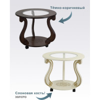 Журнальный стол Мебелик Грация (С) на колесах, темно-коричневый 7457