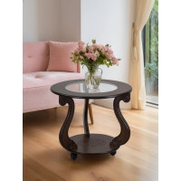 Журнальный стол Мебелик Грация (С) на колесах, темно-коричневый 7457