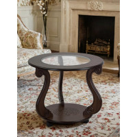 Журнальный стол Мебелик Грация (С) на колесах, темно-коричневый 7457