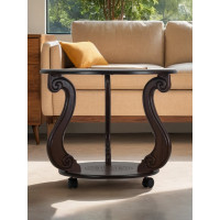 Журнальный стол Мебелик Грация (С) на колесах, темно-коричневый 7457