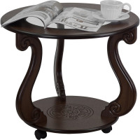 Журнальный стол Мебелик Грация (С) на колесах, темно-коричневый 7457