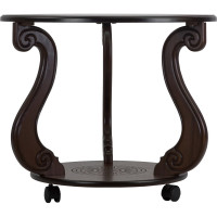 Журнальный стол Мебелик Грация (С) на колесах, темно-коричневый 7457