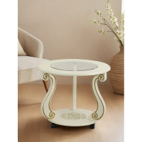 Журнальный стол Мебелик Грация (С) на колесах, слоновая кость, золото 7455