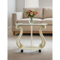 Журнальный стол Мебелик Грация (С) на колесах, слоновая кость, золото 7455