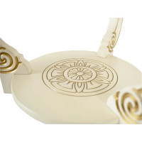 Журнальный стол Мебелик Грация (С) на колесах, слоновая кость, золото 7455