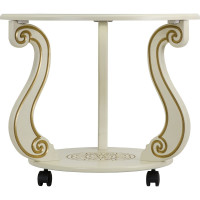 Журнальный стол Мебелик Грация (С) на колесах, слоновая кость, золото 7455