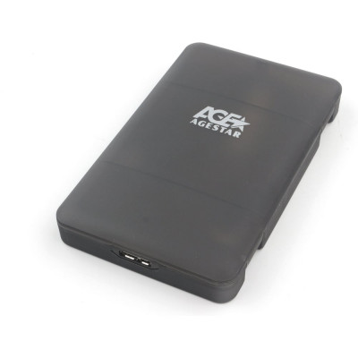 Внешний корпус AgeStar USB 3.0 2.5" SATAIII HDD/SSD, USB 3.0, пластик, черный, 3UBCP3 (BLACK)