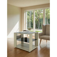 Журнальный стол Мебелик BeautyStyle 5 сонома, стекло черное 7624