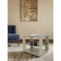 Журнальный стол Мебелик BeautyStyle 5 сонома, стекло черное 7624