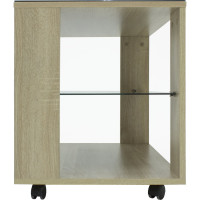 Журнальный стол Мебелик BeautyStyle 5 сонома, стекло черное 7624