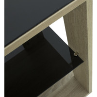 Журнальный стол Мебелик BeautyStyle 5 сонома, стекло черное 7624