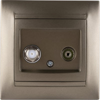 Розетка TV ("мама") + SAT (F-разъем) 0-2400МГц бронза серия "Лама" TDM ELECTRIC SQ1815-0720