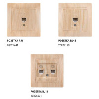 Розетка TDM ELECTRIC телефонная RJ11 + компьютерная RJ45 сосна Лама SQ1815-0319