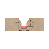 Фреза профильная для фасадов (25x20x75 мм; S=12 мм) Greencut BX11093