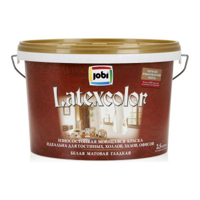 Интерьерная краска JOBI LATEXCOLOR (моющаяся; 2.5 л) 11902