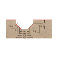 Фреза профильная для фасадов (32x17x62 мм; S=12 мм) Greencut BX11226