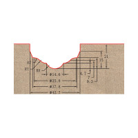 Фреза профильная для фасадов (42.7x21x66 мм; S=12 мм) Greencut BX11224