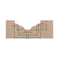 Фреза профильная для фасадов (46x16x61 мм; S=12 мм) Greencut BX11102