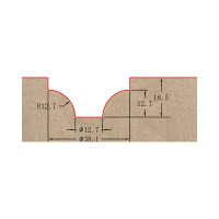 Фреза профильная для фасадов (38.1x18.5x63.5 мм; S=12 мм) Greencut BX11254