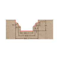 Фреза профильная для фасадов (41.5x20x65 мм; S=12 мм) Greencut BX11151