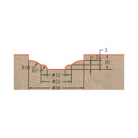 Фреза профильная для фасадов (38x10x55 мм; S=12 мм) Greencut BX11180
