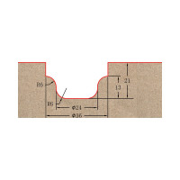 Фреза профильная для фасадов (36x21x66 мм; S=12 мм) Greencut BX11238
